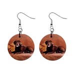 Labrador Retriever Lab 1  Button Earrings