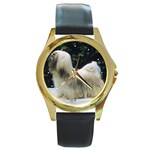 Lhasa Apso Round Gold Metal Watch