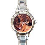 Bloodhound Round Italian Charm Watch