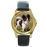 Papillon Round Gold Metal Watch