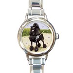 Poodle Round Italian Charm Watch