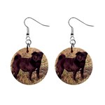 Pug 1  Button Earrings