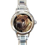 Shar Pei Round Italian Charm Watch