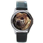 Shar Pei Round Metal Watch