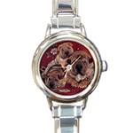 Shar Pei Puppy Round Italian Charm Watch