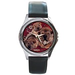 Shar Pei Puppy Round Metal Watch