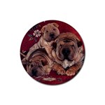 Shar Pei Puppy Rubber Round Coaster (4 pack)