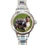 Shetland Sheepdog Sheltie Round Italian Charm Watch