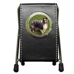 Shetland Sheepdog Sheltie Pen Holder Desk Clock