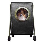 Shetland Sheepdog Sheltie Pen Holder Desk Clock