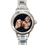 Shih Tzu Round Italian Charm Watch