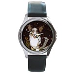 Welsh Corgi Pembroke Round Metal Watch