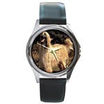 Afghan Hound Round Metal Watch