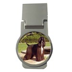 Afghan Hound Black Money Clip (Round)