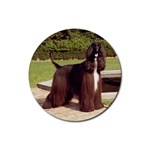 Afghan Hound Black Rubber Round Coaster (4 pack)