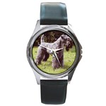 Kerry Blue Terrier Round Metal Watch