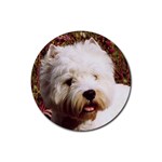 West Highland Terrier Westie Rubber Round Coaster (4 pack)