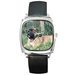 Akita Puppy Square Metal Watch