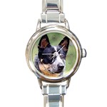 Australian Cattle Dog Round Italian Charm Watch