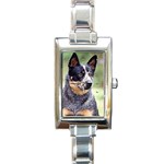 Australian Cattle Dog Rectangular Italian Charm Watch