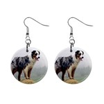 Australian Shepherd 1  Button Earrings