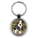 Basset Hound Key Chain (Round)