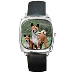 Basenji Square Metal Watch