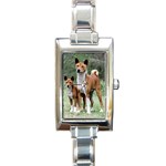 Basenji Rectangular Italian Charm Watch