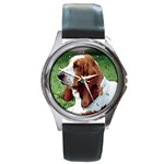 Basset Hound Round Metal Watch