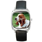 Basset Hound Square Metal Watch