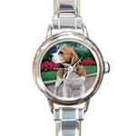 Beagle Round Italian Charm Watch