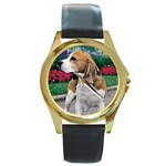 Beagle Round Gold Metal Watch