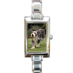 Bearded Collie Rectangular Italian Charm Watch