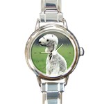 Bedlington Terrier Round Italian Charm Watch