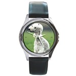 Bedlington Terrier Round Metal Watch