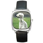 Bedlington Terrier Square Metal Watch