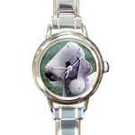 Bedlington Terrier Round Italian Charm Watch