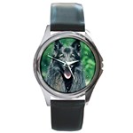 Belgian Sheepdog Round Metal Watch