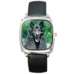 Belgian Sheepdog Square Metal Watch