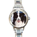 Border Collie Round Italian Charm Watch