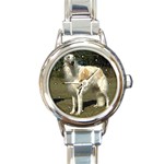 Borzoi Russian Wolfhound Round Italian Charm Watch