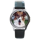 Borzoi Russian Wolfhound Round Metal Watch