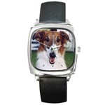 Borzoi Russian Wolfhound Square Metal Watch