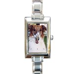 Borzoi Russian Wolfhound Rectangular Italian Charm Watch