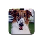 Borzoi Russian Wolfhound Rubber Square Coaster (4 pack)