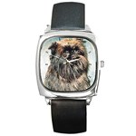 Brussels Griffon Square Metal Watch