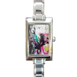 Graffiti Grunge Rectangular Italian Charm Watch