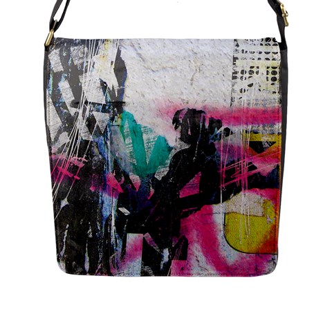 Graffiti Grunge Flap Closure Messenger Bag (Large) from ArtsNow.com Front