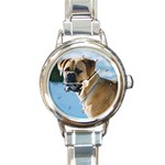 Bullmastiff Round Italian Charm Watch