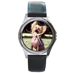 Chinese Crested Round Metal Watch